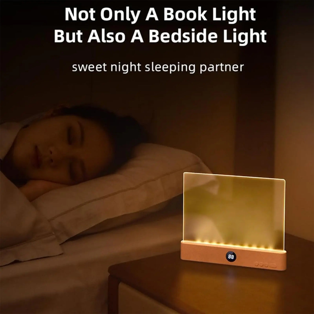 Smart Led Reading Light, Book Lights at Night, Rechargeable Clear Flat Reading Lights with 3 Colors & Timer, Eye-Friendly Glow