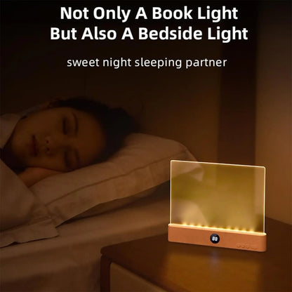 Smart Led Reading Light, Book Lights at Night, Rechargeable Clear Flat Reading Lights with 3 Colors & Timer, Eye-Friendly Glow